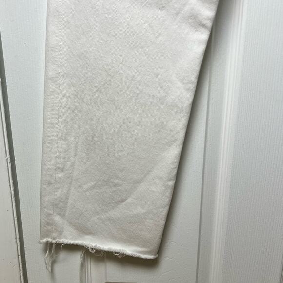 Agolde Criss Cross High Rise Straight Leg Organic Cotton White Jeans 32 - Picture 4 of 8